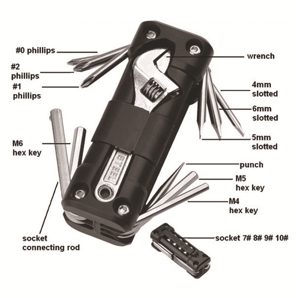 Multifunctional Folding Tool Kit – Portable Socket Set for Motorcycle & Bicycle Repair, Mechanic Maintenance