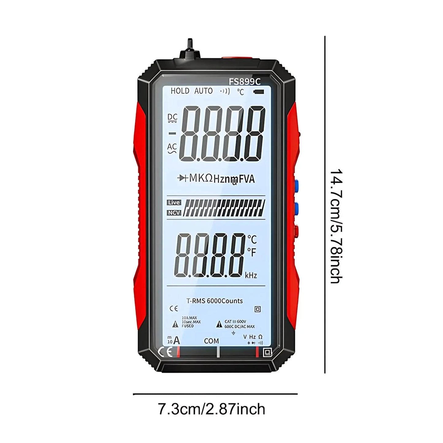 Smart Auto-Range Multimeter with Full Screen Display - High-Precision Tester for Home Repair, DIY and Electrical Troubleshooting