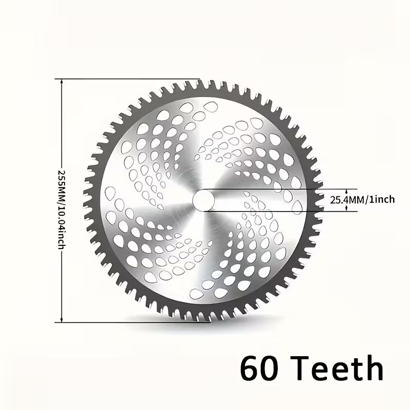 3-Piece 60-Teeth Grass Trimmer Head Blade - Durable Wood Brush Cutter Disc for Lawn Mower and Garden Power Tools