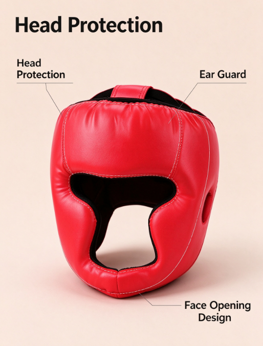 Full Face Boxing Head Guard – Shock-Absorbing Sparring Helmet for Muay Thai, Kickboxing, Taekwondo & MMA