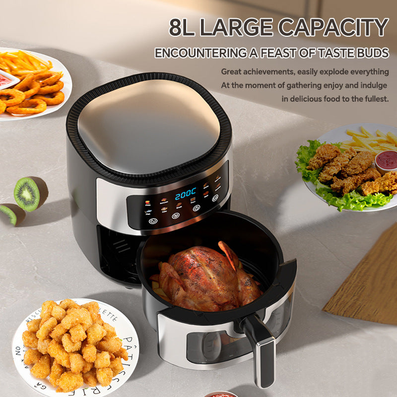 8L Air Fryer, Large Capacity Multifunctional for Household Use, Visual Flip-Free Design