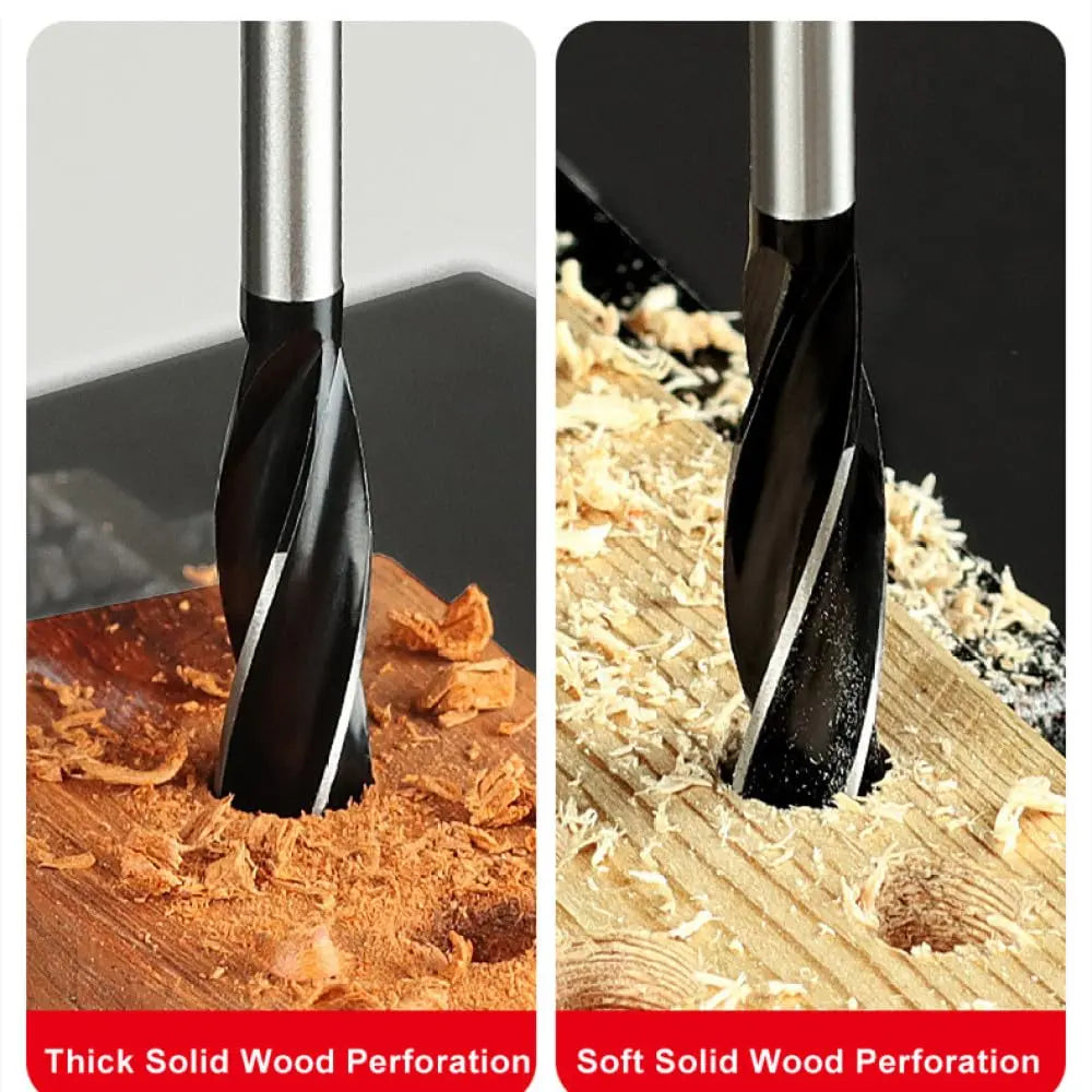 11-Piece Woodworking Twist Auger Drill Bit Set 10-25mm - Long Four-Slot Blade Drill Bits for Door Lock and Wood Slotting