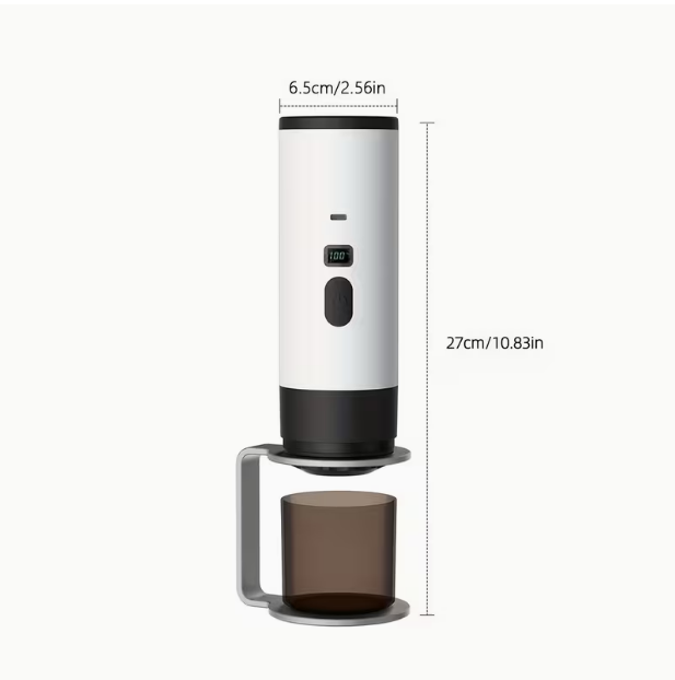 Portable Espresso Machine with Heating Function – USB Rechargeable, Compatible with Ground Coffee & Capsules, LED Power Indicator, Easy-Clean with Stand, Compact for Travel, Camping, RV, Office & Outdoor