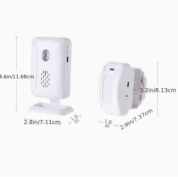 5-in-1 Motion Sensor Doorbell Alarm – Wireless Welcome Chime with Motion Detector & Voice Reminder, 920 ft Long Range, Long Battery Life, 4 Alarm Volume Levels, for Store, Home Security & Elderly Care