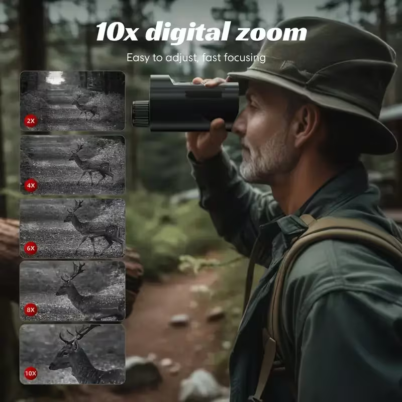 Night Vision Goggles – 10X Digital Zoom Camera, USB Charging, Portable for Outdoor Adventures
