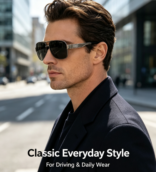 Classic Metal Frame Sunglasses - Full Gift Box Set for Men Daily Use