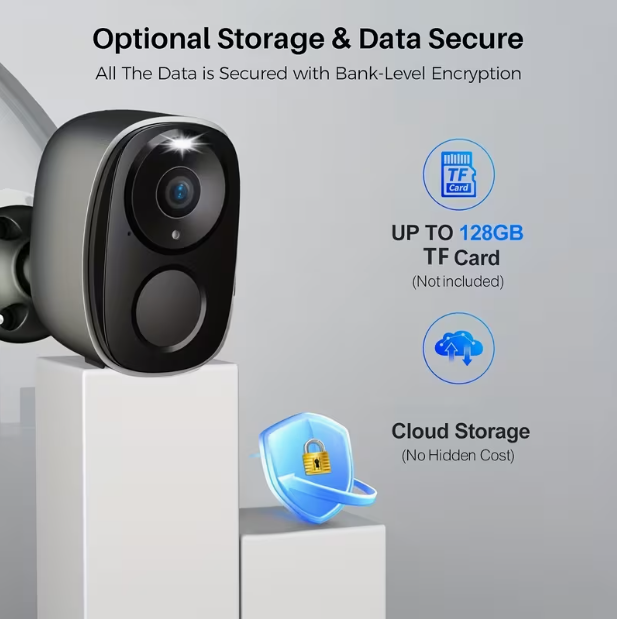 1296P 3MP Wireless Outdoor Security Camera – Battery-Powered WiFi, Spotlight, 2-Way Audio, Color Night Vision, AI & PIR Motion Detection, SD/Cloud Storage (SD Card Not Included)