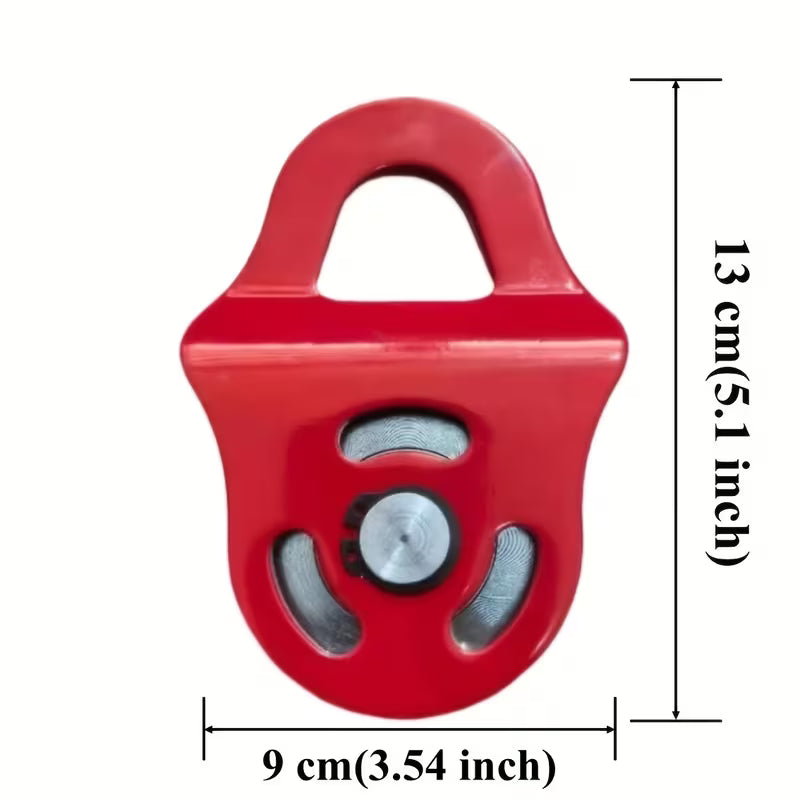 Red 6-Ton Winch Pulley Block – Heavy-Duty Front-Mounted for Trucks, ATVs, UTVs & Recovery