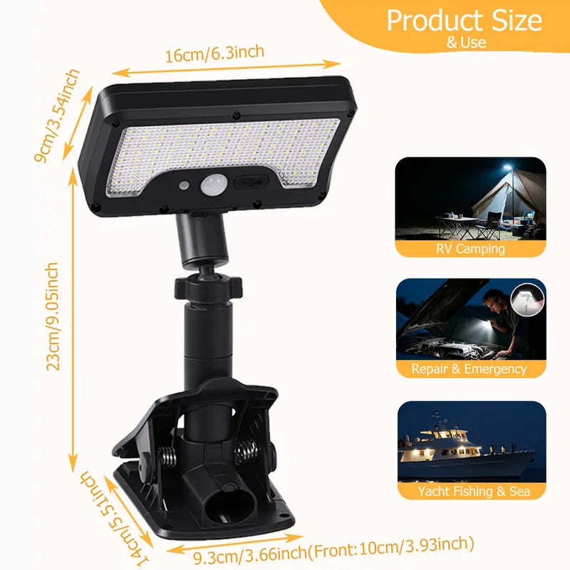 2-Pack Outdoor Solar Clip-On LED Lights - Ultra-Bright Motion Sensor Pathway and Wall Lamp for Garden and Patio
