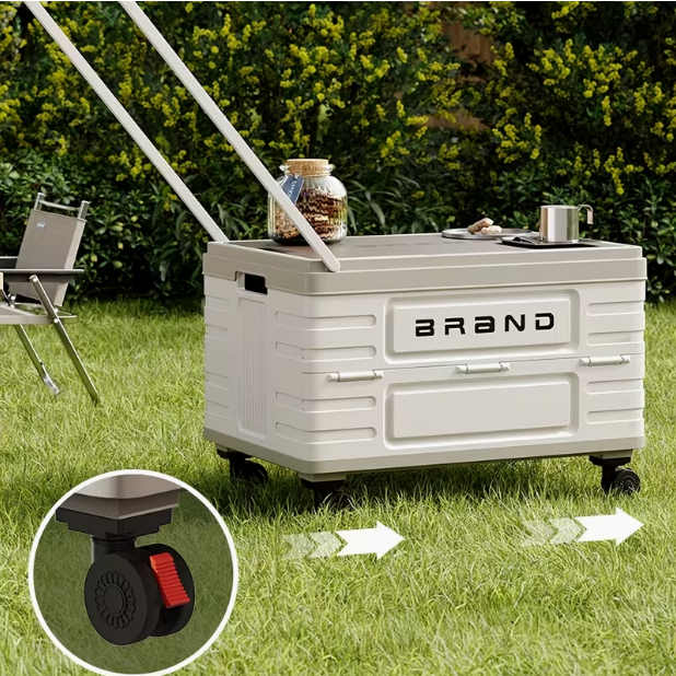 30L Collapsible Storage Bin with Lid & Handle – Portable Stackable Plastic Crate for Camping, Fishing, Car, RV & Office