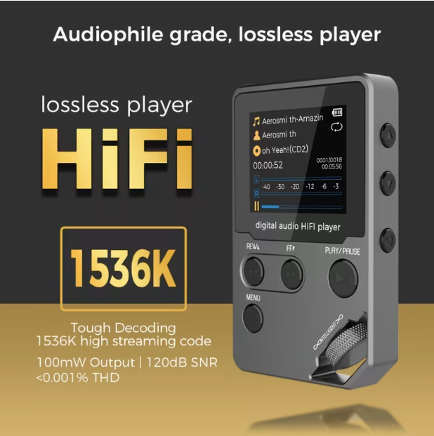 8GB Lossless Music Player – MP3/MP4, Full Zinc Alloy Body, Rotary Controls, Wireless Connectivity, Built-in FM Radio & Voice Recorder, Miniature Design, Hi-Fi Sound for Sports