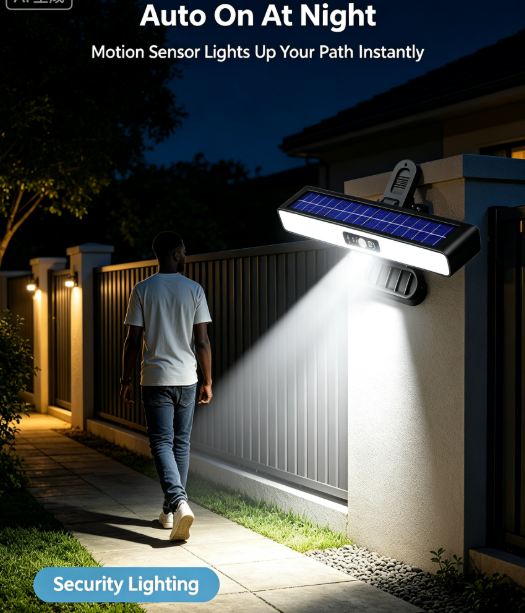 2-Pack Solar Clip-On Light - Bright Integrated Outdoor Garden Lamp with Light Control, Water Resistant for Yard, Garage and Home