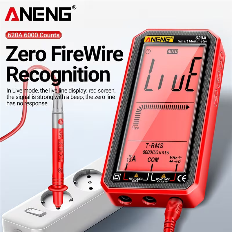 ANENG Smart Multimeter – 6000 Counts, AC/DC Voltage, Current, Resistance, Capacitor & Hz with NCV Test