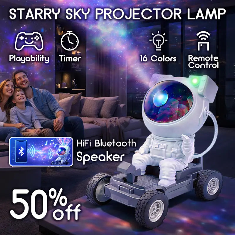 Astronaut Galaxy Projector Night Light – Bluetooth Speaker, Remote & Timer, LED Nebula Ceiling Lamp, Room Decor for Bedroom & Kids Room – Great Space Gift for Kids, Teens & Couples