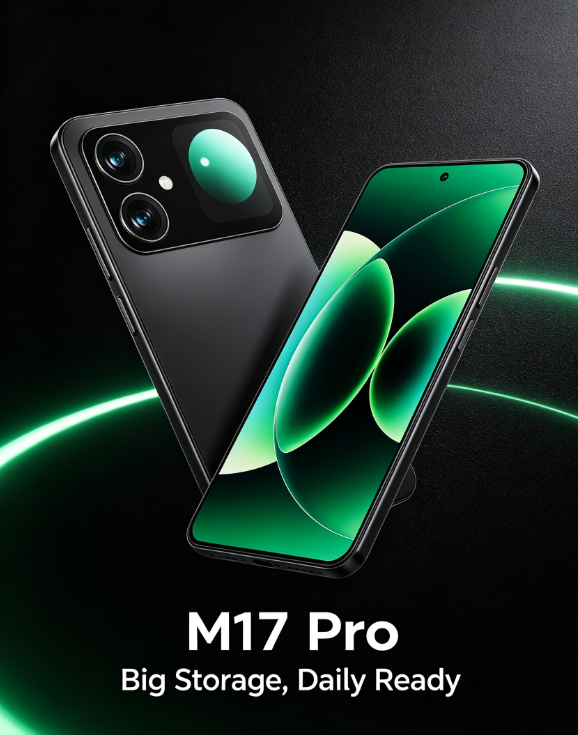 M17 Pro Smartphone – 6.56" HD+, 4GB+1024GB, Android 13, 13MP Dual Camera, 4000mAh, Dual Type-C Unlocked