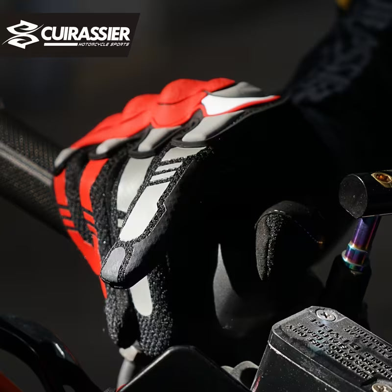 Motorcycle Gloves – Breathable Full-Finger, Touch Screen & Night Visible for Racing, Scooter & ATV