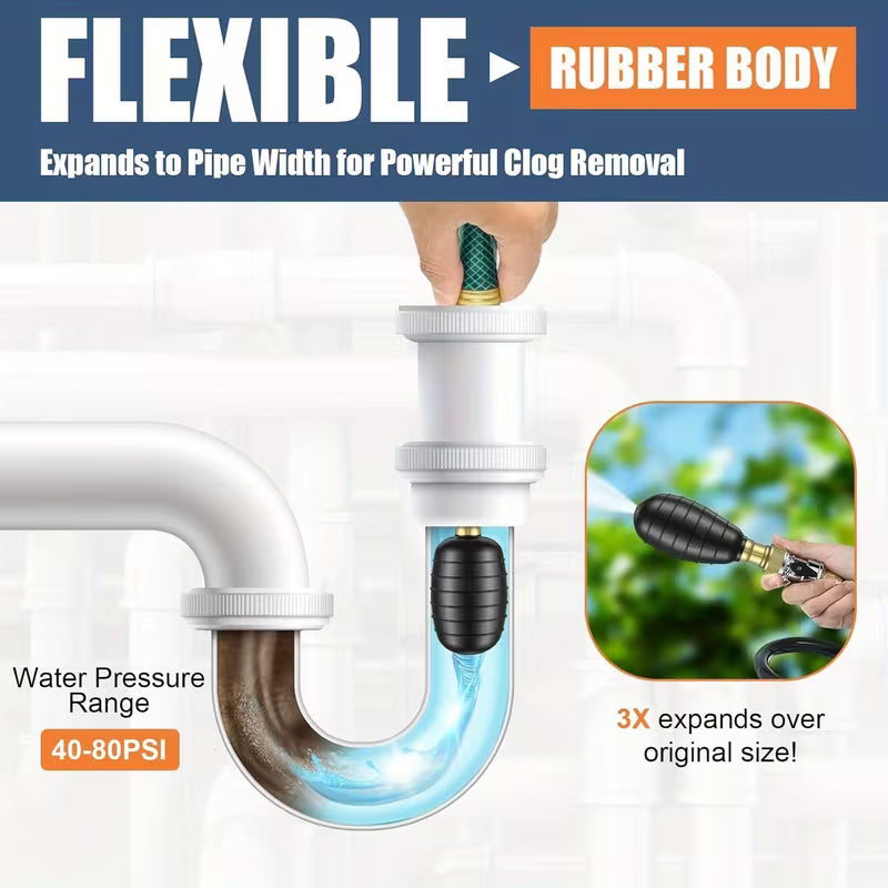3Pcs Drain Bladder Kit – Fits 1" to 6" Pipes for Sinks, Showers, Pools & Main Drains