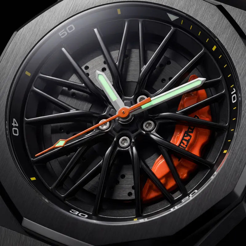 Men's Stainless Steel Sport Watch – Rotating Wheel Spoke Design, Luminous, Waterproof, for Business & Everyday Wear