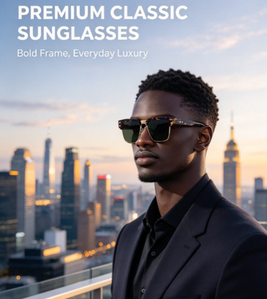 2026 New Square Polarized Sunglasses for Men - Retro High-End Style for Driving and Sun Protection