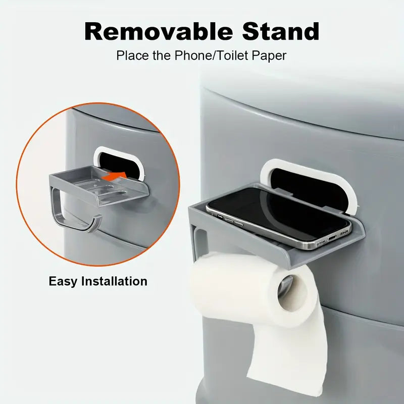Extra Large Portable Toilet for Adults - Detachable Inner Bucket, Removable Paper Holder, Lightweight and Compact for Camping, Boat, Van and Emergency Use