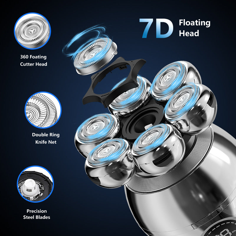 Digital Display Electric Shaver Set - USB Rechargeable, Fully Washable, Multifunctional Razor for Men
