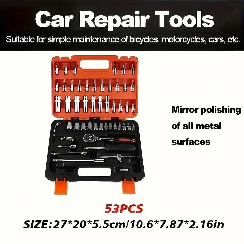 Professional Auto Repair Tool Set – Socket & Ratcheting Wrench Set, Durable Hand Tools for Car Maintenance, DIY & Daily Use, Great Gift for Car Owners
