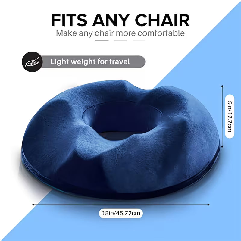 Memory Foam Donut Pillow – Coccyx Seat Cushion for Hemorrhoid, Pregnancy & Tailbone Relief