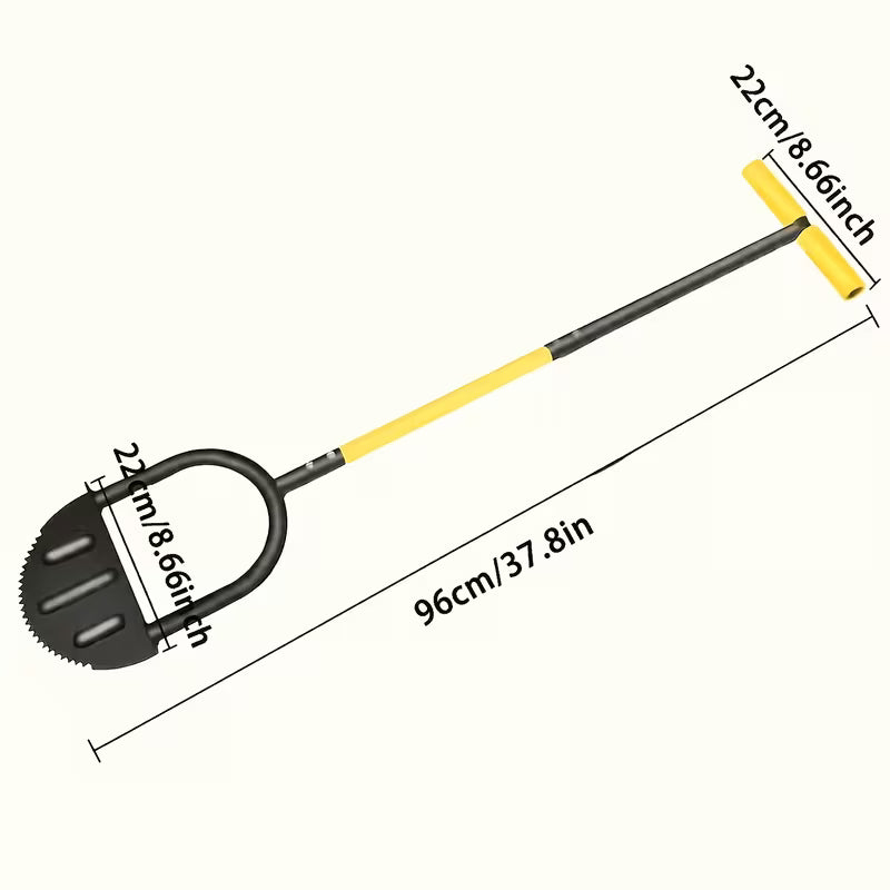 Manual Lawn Edging Shovel – Serrated Blade, Step-On Design for Clean Edges