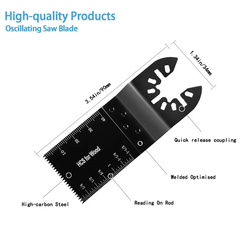 Oscillating Saw Blades Set – 98pcs Oscillating Tool Blades Accessories with Sandpaper – Multifunctional Electric Tool Saw Blade Replacement Kit