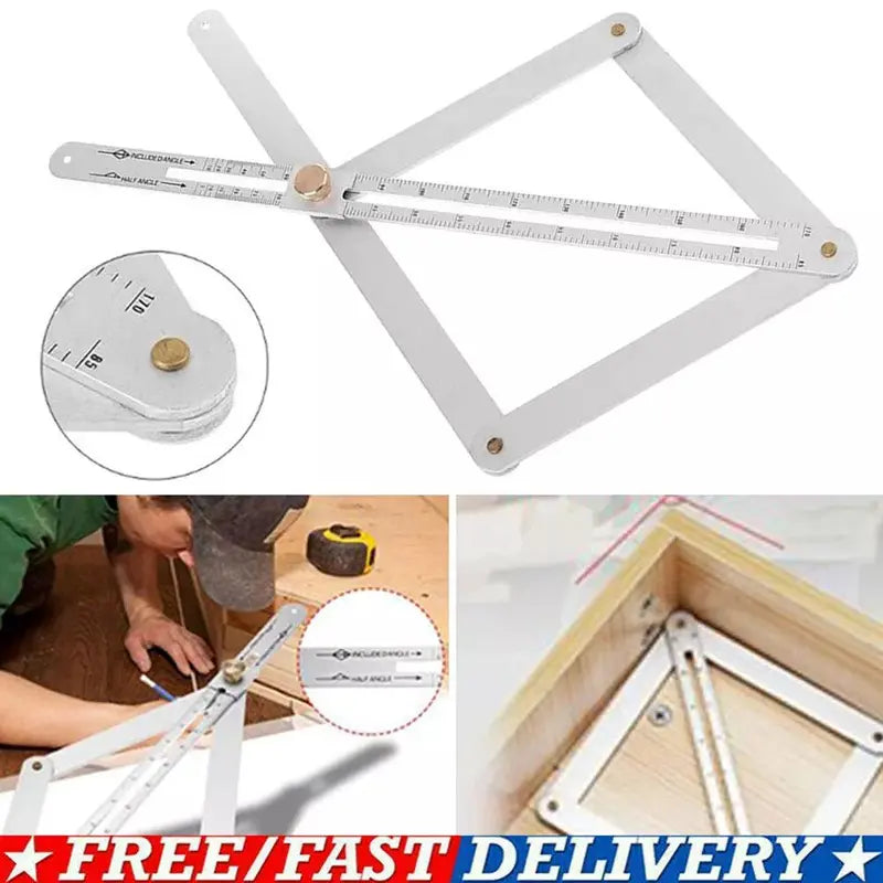 New Premium Corner Angle Finder – Stainless Steel Protractor Digital Angle Finder with Scales – Miter Saw Bevel Gauge and Corner Angle Finder for Woodworking