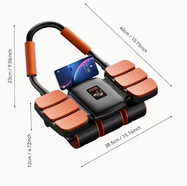 6-Wheel Abdominal Roller with Four Automatic Rebound Features – Core Workout Equipment for Men & Women, Home Use