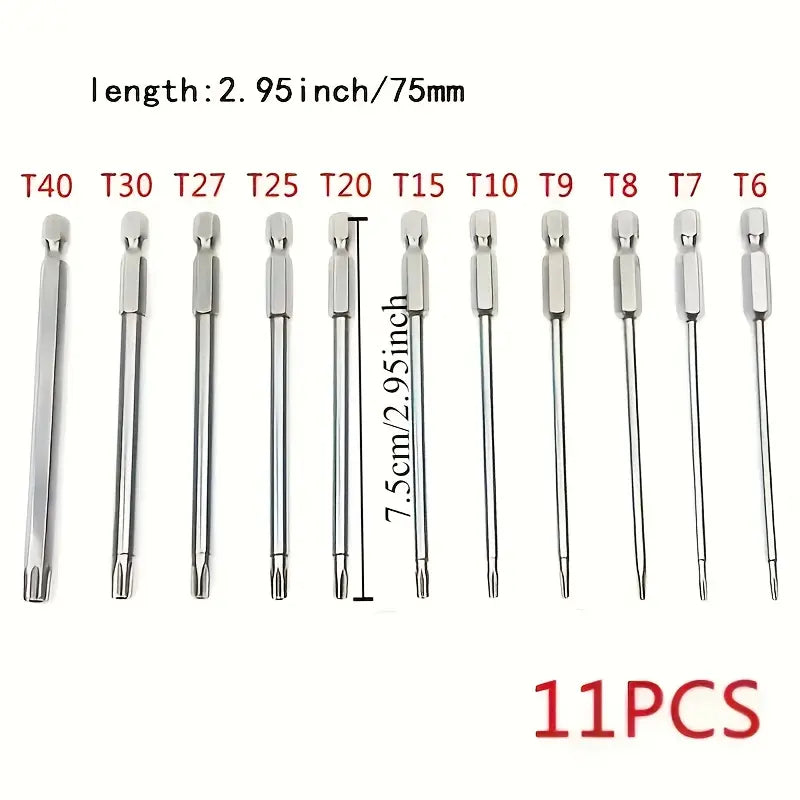 Star-Shaped Plum Drill Bit Set – Magnetic Screwdriver Bits, Hex Shank S2 Steel, Heavy Duty for Vehicle Repair & Power Tools