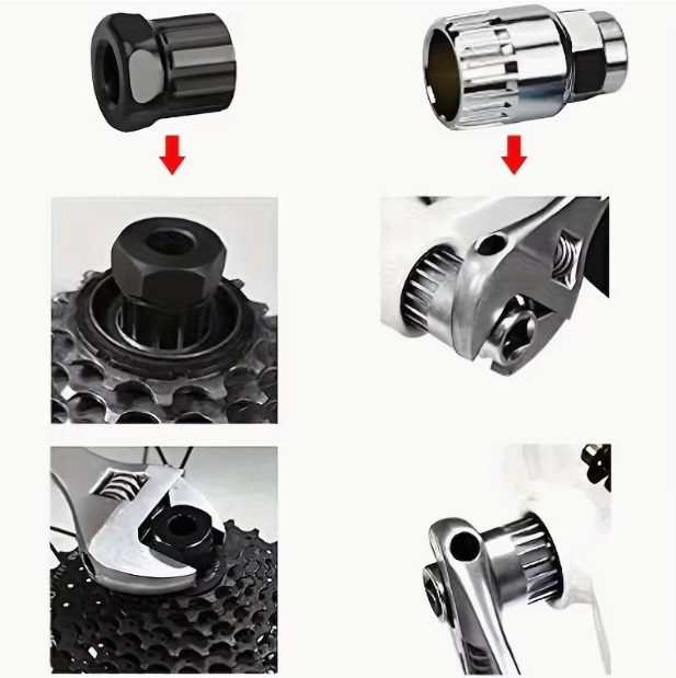 Mountain Bike Cassette & Freewheel Removal Wrench Set – Includes Chain Wrench, Single Bike Repair Tool Kit