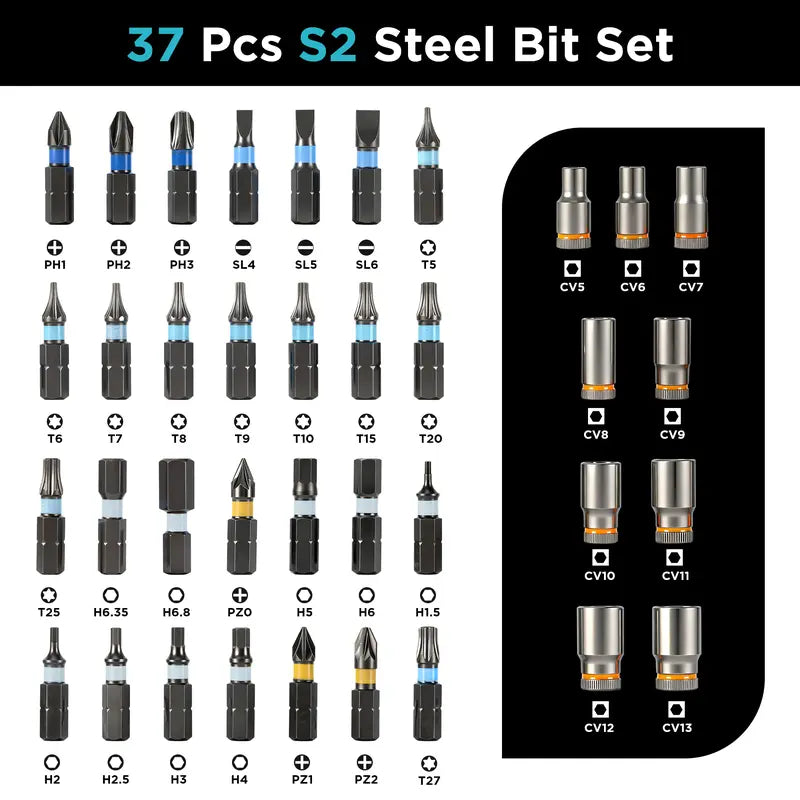 40-in-1 Ratchet Screwdriver Tool Kit – 180° Ball-Joint Handle, S2 Precision Bits, Portable Tool Box, Ideal for Computer, Phone, Watch, Camera & Bike Repair