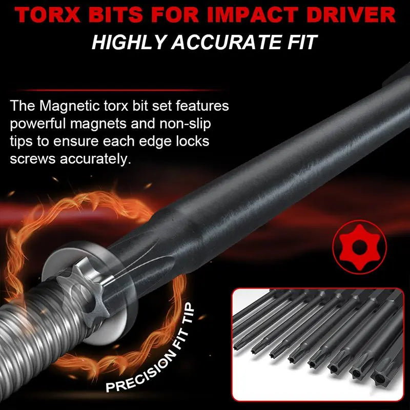 K7 Magnetic Anti-Slip Impact Screwdriver Bit Set, Replaceable Screwdriver Bits with CNC Machined S2 Steel PH2 Heads, Powerful Grip Magnetic Holder for Drills, High Hardness Cross Blade, Tool Accessories