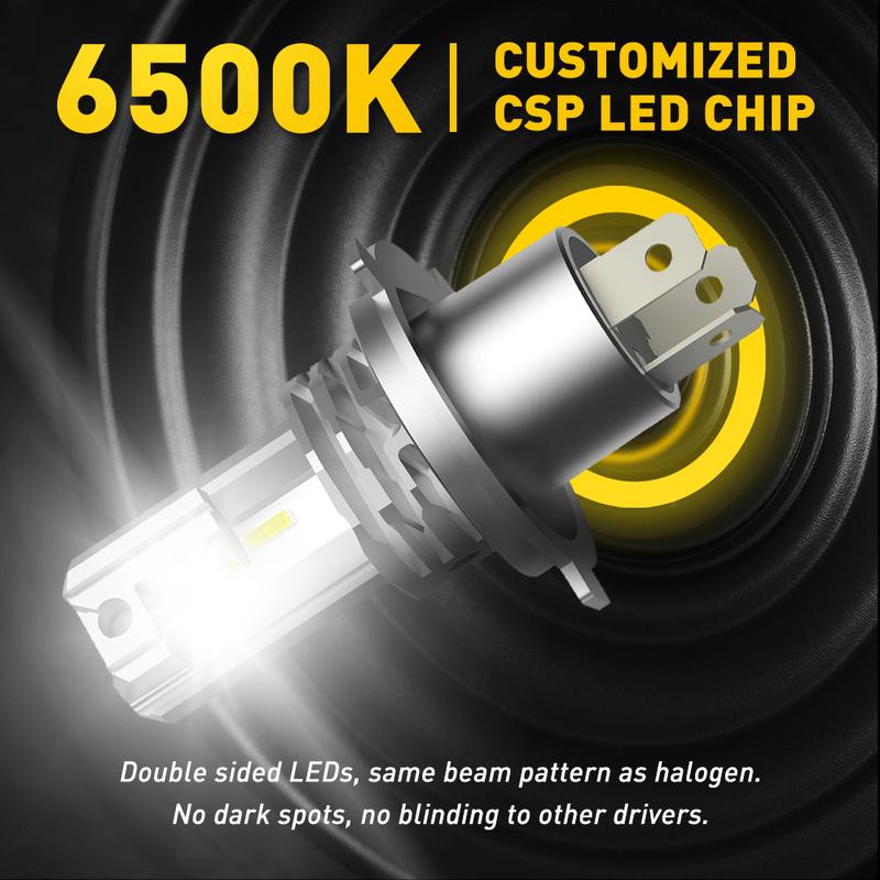 Cash on Delivery AUXITO H4 9003 LED Headlight Set, High Low Beam Bulbs 6500K Cool White Super Bright 10000LM, 2-Pack