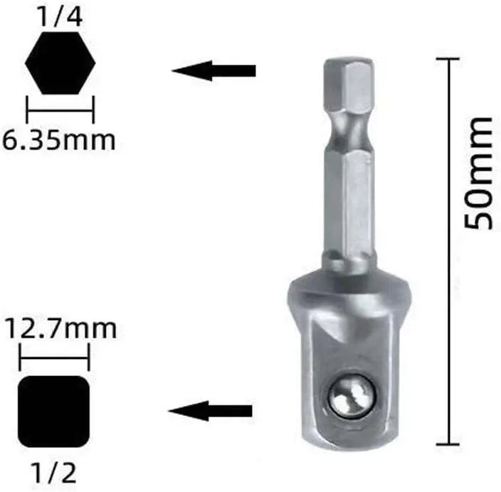 Universal Jack Socket Adapter for Hand Drill – Sturdy Scissor Jack Drill Adapter, Heavy-Duty Socket Converter, Easy Tire Change Tool for Electric Wrenches, Hand Drills & Ratchets