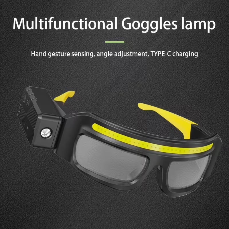Rechargeable Headlamp with Motion Sensor – COB Floodlight & Spotlight, 4 Modes, USB-C for Running & Camping