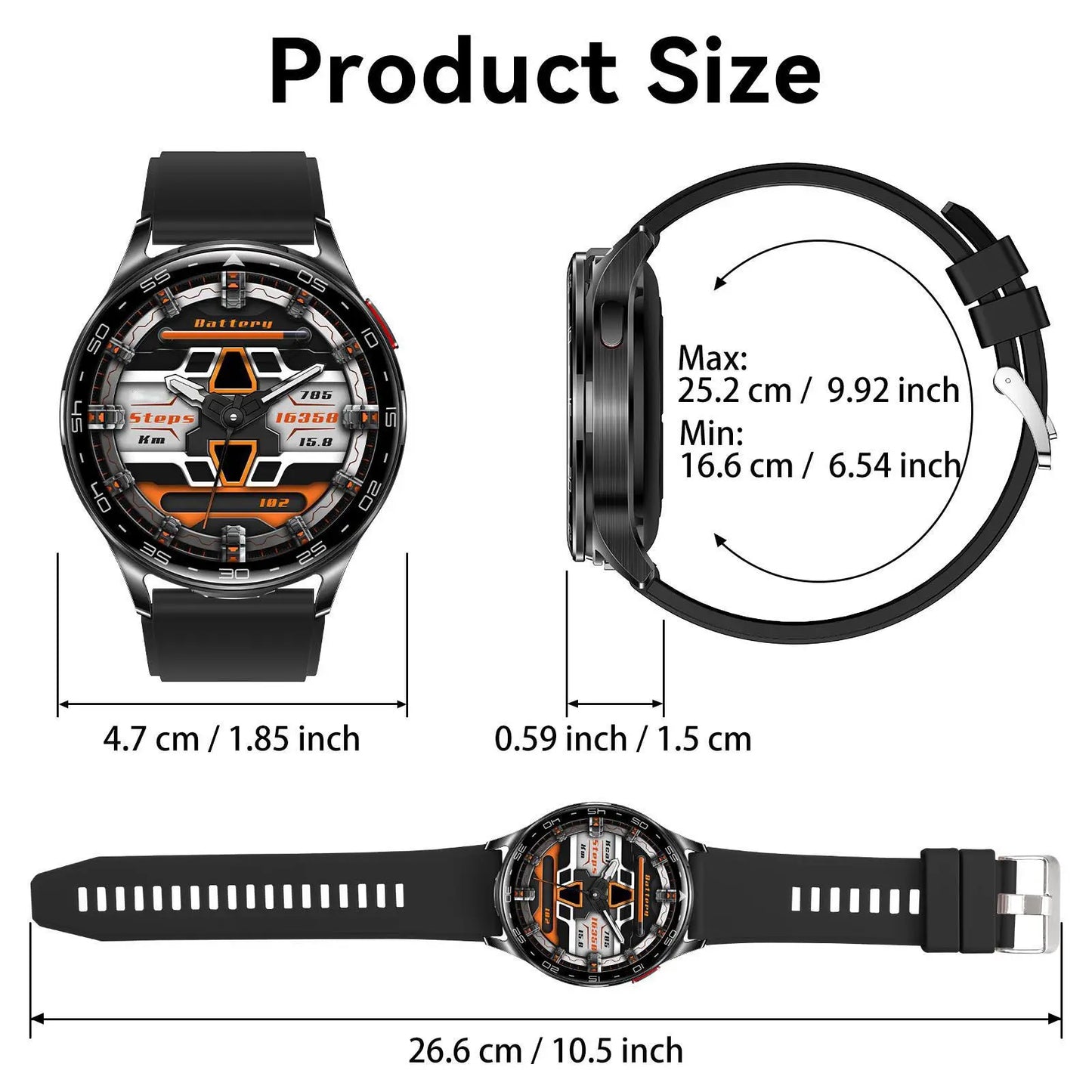 JELLOO Smart Watch with Earbuds - Multifunctional 1.39" HD Touch Screen Smartwatch with Call Answer, Music Playback, IP68 Water Resistant, Compatible with iPhone and Android