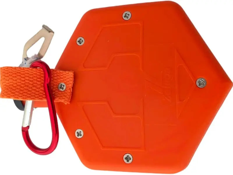 2-Pack Heavy Duty Chalk Line Construction Tool - 100ft Contractor Chalk Reel with Carabiner, 6 Locking Positions, Durable Marking Tool (Orange)