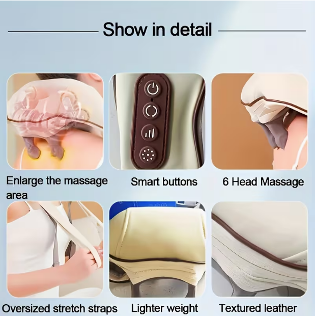 Neck Massager with 6 Massage Nodes – Wireless Shiatsu & Heating Device for Neck, Trapezius & Legs, Mimics Human-Hand Kneading
