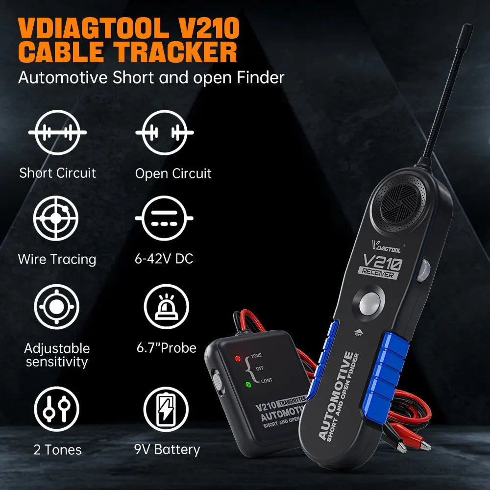 Automotive Circuit Tester – Diagnostic & Continuity Tester, 6-42V DC, Wire Tracer, Open/Short Finder & Fault Probe for Mechanics