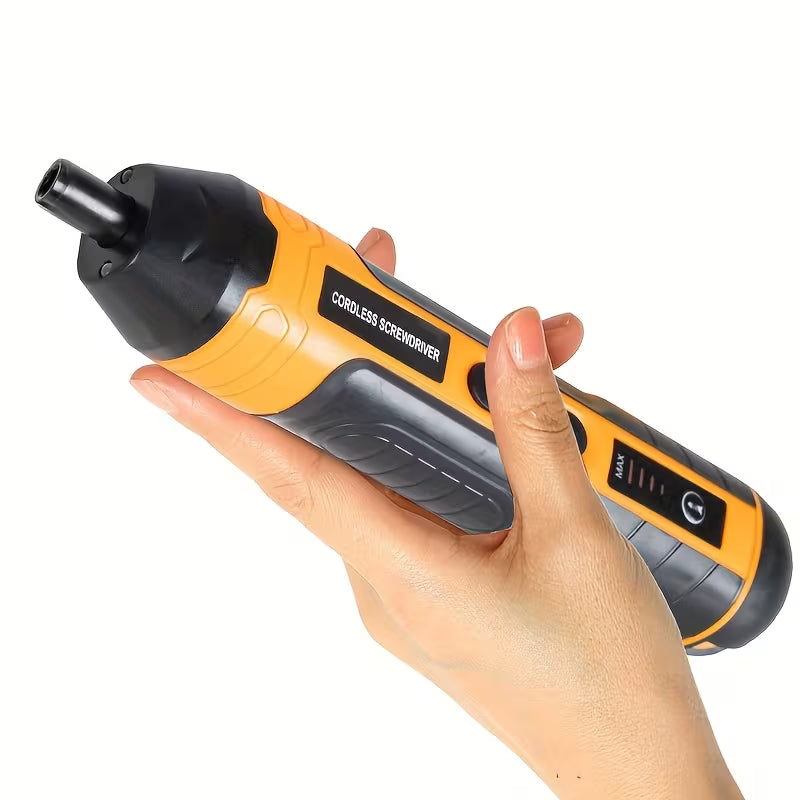 Electric Screwdriver – Rechargeable, Straight Handle, USB Charging with Torque Adjustment