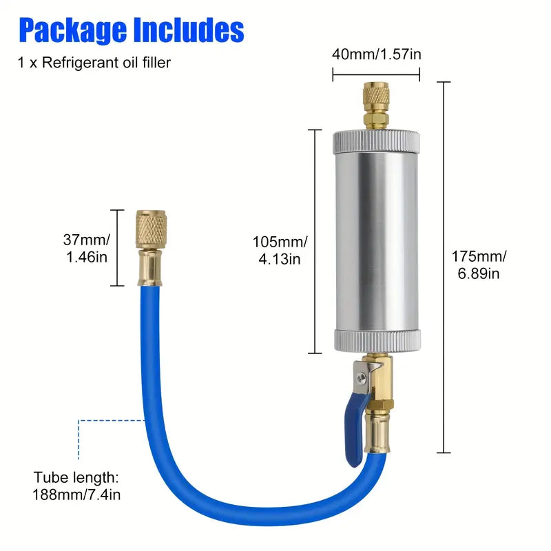 1/4" SAE AC Oil & Dye Injector Kit with Quick Connector – Precision Refrigerant Injection Tool for Car Air Conditioning Systems