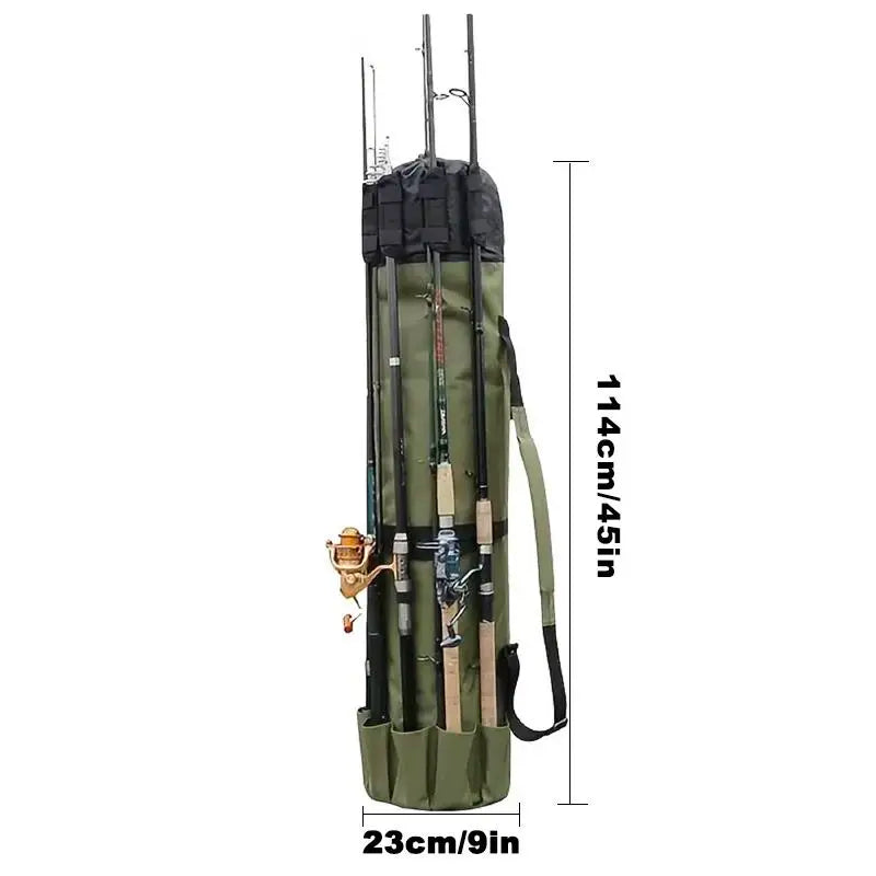 Multifunctional Fishing Rod & Tool Organizer Bag – Portable Storage Case for Outdoor Fishing Accessories