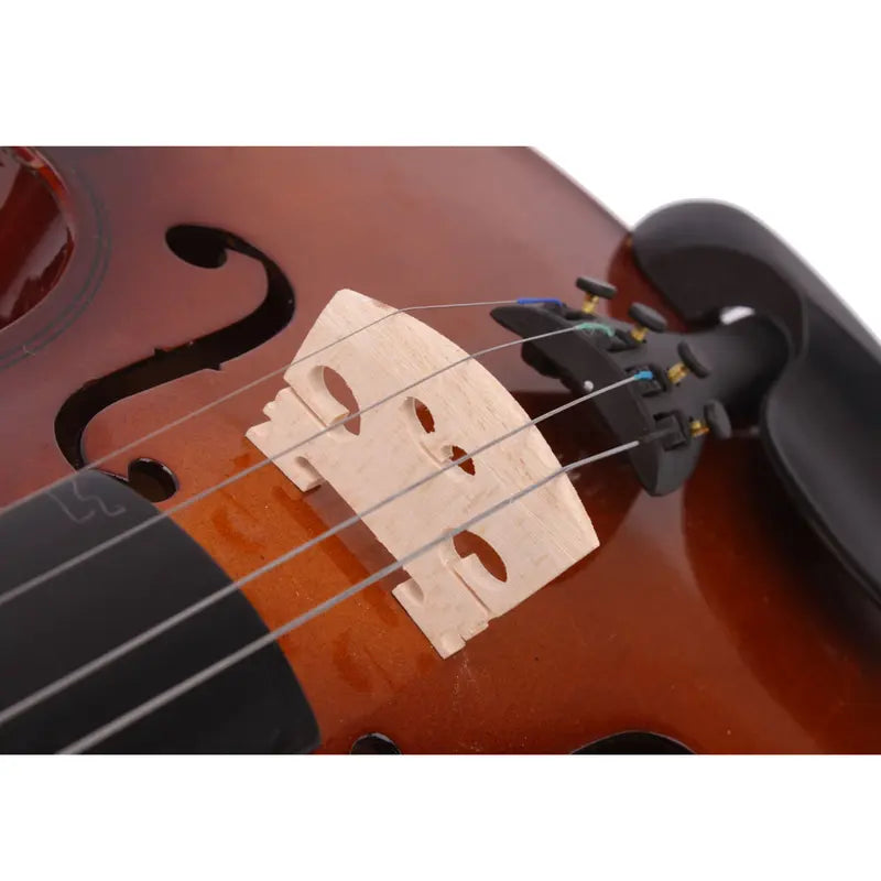 4-String 4/4 Concert Size Natural Basswood Acoustic Violin Kit - Complete Beginner Set with Case, Bow, Rosin, Fingerboard and Chin Rest