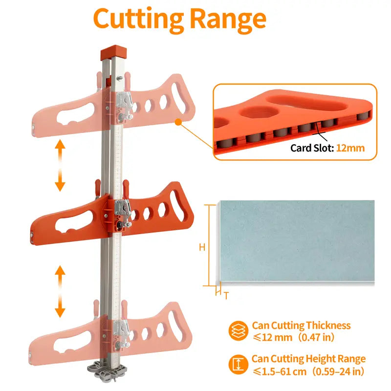 Durable Drywall Cutter – Aluminum Alloy, Foldable Hand Push Tool for Precise Board Cutting up to 13mm Thickness, Dust-Free & Shock-Resistant Design