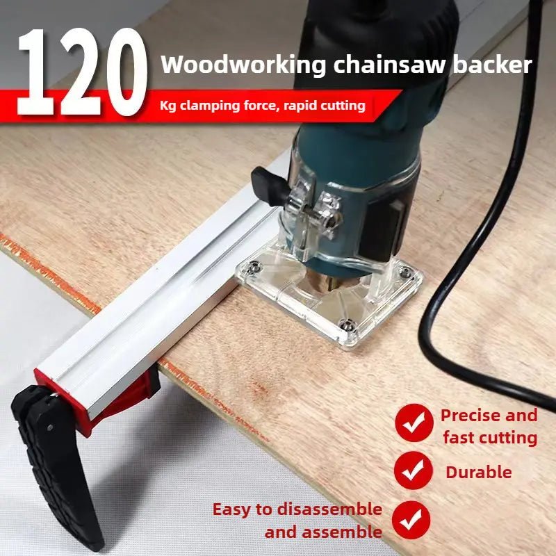 Circular Saw Track – 880mm Max Clamping Length – Aluminum Cutting Guide Rail, Woodworking Straight Edge, Jig Saw Fence, Precision Cutting System, Router Guide Rail