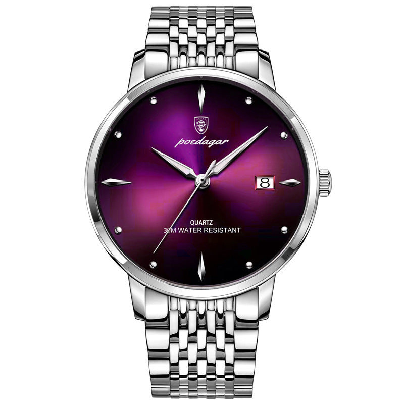 Men's Business Round Dial Quartz Watch – Stainless Steel Strap, Durable & Fashionable, Perfect for Party & Daily Wear, Elegant Gift (Box Not Included)