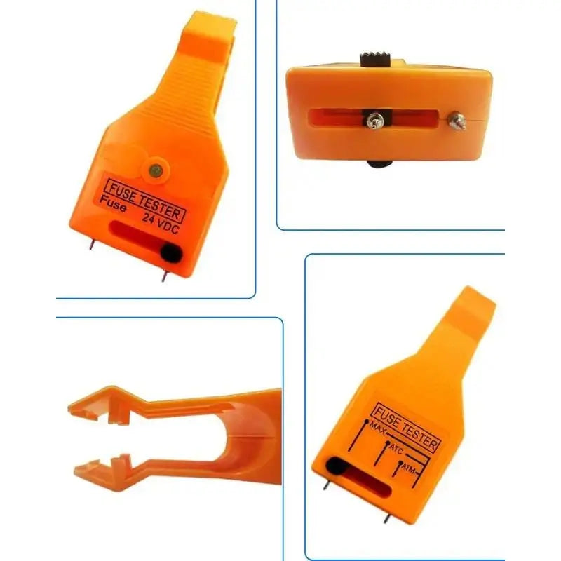 24V DC Car Fuse Tester & Puller – Test, Find & Remove Blown ATO/ATC/ATM Blade & Glass Tube Fuses, Essential Fuse Box Tool